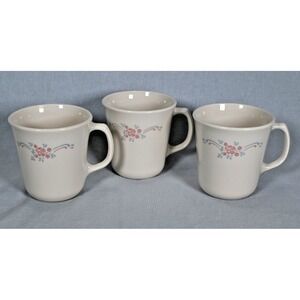 Set of 3 Vintage Corelle Corning Ware English Breakfast Coffee Mugs 10 oz